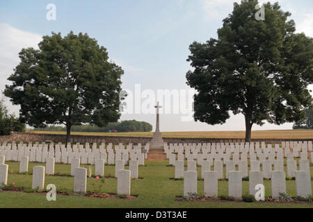 The CWGC Buzancy Military Cemetery, near Soissons, Aisne, France. Stock Photo