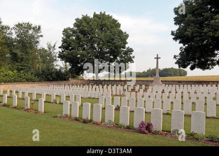 The CWGC Buzancy Military Cemetery, near Soissons, Aisne, France. Stock Photo