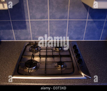 Gas cooker hob Stock Photo