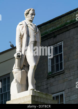 Statue of Sir Humphry Davy in Penzance, Cornwall UK. Stock Photo