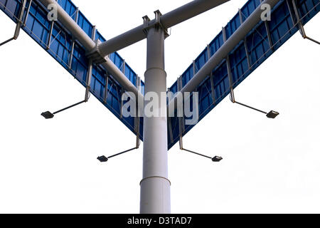 Detail of billboard signage with white sky. Stock Photo