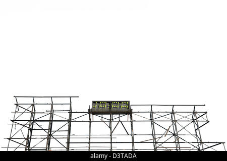 Detail of billboard signage with white sky. Stock Photo