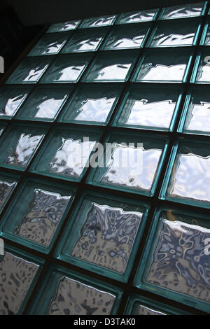 Glass block wall Stock Photo