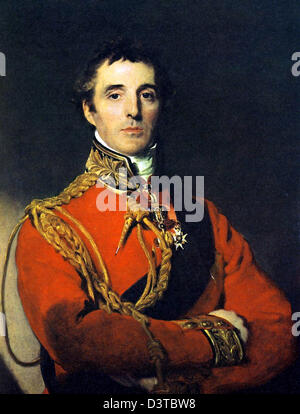 Duke of Wellington, Portrait of Arthur Wellesley, 1st Duke of Wellington and Prime Minister of UK Stock Photo