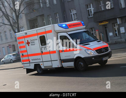 Berlin, Germany, the German Red Cross ambulance in action Stock Photo