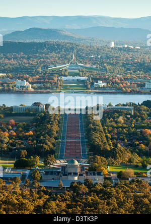 View of city from Mt Ainslie lookout.  Canberra, Australian Capital Territory (ACT), Australia Stock Photo