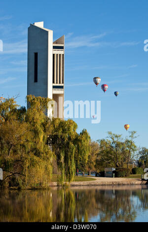 The National Carillon bell tower on Lake Burley Griffin.  Canberra, Australian Capital Territory (ACT), Australia Stock Photo