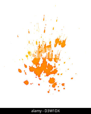Orange ink splashes Stock Photo