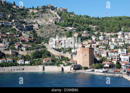 Kızıl Kule Red Tower castle Alanya Turkey Stock Photo