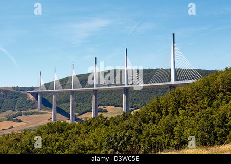 Millau Suspension Bridge Stock Photo