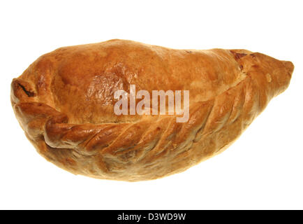 A Cornish pasty isolated on a white background. Stock Photo