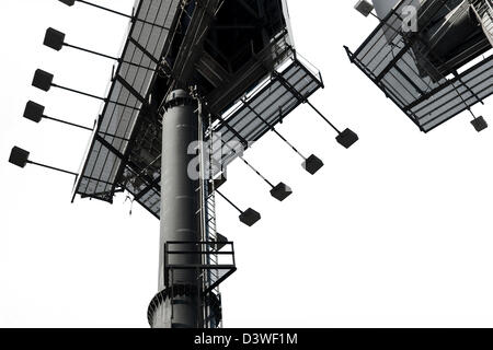 Detail of billboard signage with white sky. Stock Photo