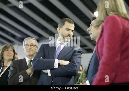 Barcelona, Spain. 25th February 2013. Prince Felipe talking with the Industry minister of Spain. Credit:  esteban mora / Alamy Live News Stock Photo