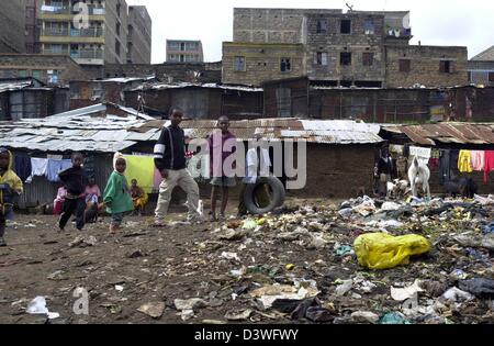 Mathare, a collection of slums in Nairobi, Kenya, Africa Stock Photo
