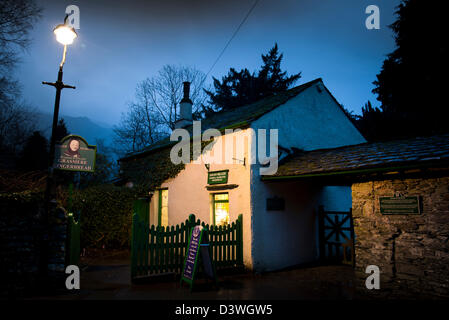 Grasmere Gingerbread shop at night, Stock Photo