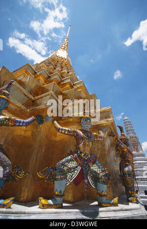 The Golden pagoda of Wat Phra Kaew temple, Bangkok, Thailand Stock Photo