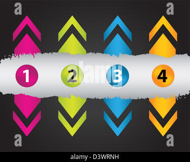 special arrow labels with numbered buttons Stock Photo