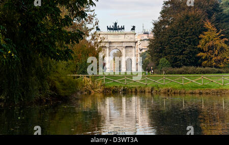 Arco della pace (Arch of Peace) in Parco Sempione Milan Milano Lombardy Italy Europe Stock Photo