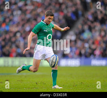 Edinburgh, UK. 24th February 2013. Ronan O'Gara of Ireland - RBS 6 Nations - Scotland vs Ireland - Murrayfield Stadium - Edinburgh - 24/02/13 - Picture Simon Bellis/Sportimage/Alamy Live News Stock Photo