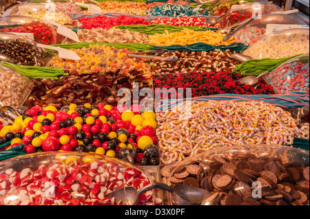 Assorted colourful sweets for sale in a Uk stall Stock Photo