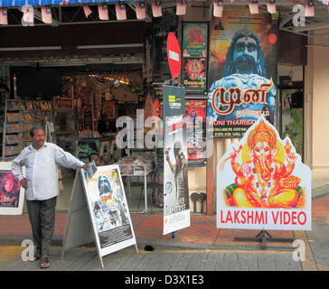 Malaysia, Penang, Georgetown, Little India, video store, Stock Photo