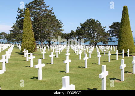 American Military Cemetery, Omaha Beach, Colleville Sur Mer, Normandy France.  Landing site of the US 29th infantry division 1st Stock Photo