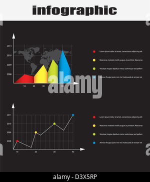 finance chart graphics diagram set vector Stock Photo - Alamy