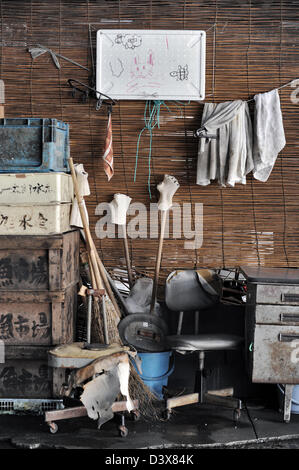 (FILE) November 10, 2012, Tokyo, Japan - The bustling Tsukiji Market, officially called Tokyo Metropolitan Central Wholesale Market, is the largest wholesale fish and seafood market in the world. Although best known for its seafood, the market also sells vegetables, fruit, beef and poultry. It handles more than 400 different types of seafood and employes more than 60,000 people. Together with two other Tokyo wholesale markets Tsukiji Market handles an incredible 675,000 tons of marine products a year.  The first fish market in Tokyo was established near the Nihonbashi bridge, starting point of Stock Photo