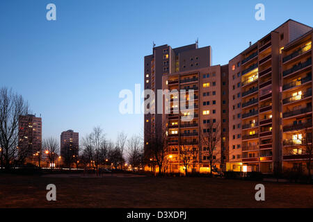 Berlin, Germany, prefabricated at dusk Stock Photo