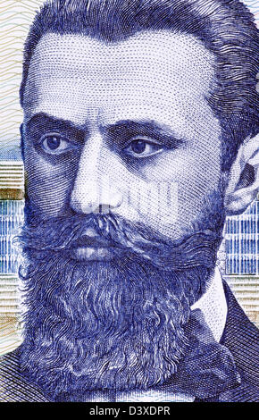 Theodor Herzl (1860-1904) on 10 Sheqalim 1988 Banknote from Israel. Stock Photo