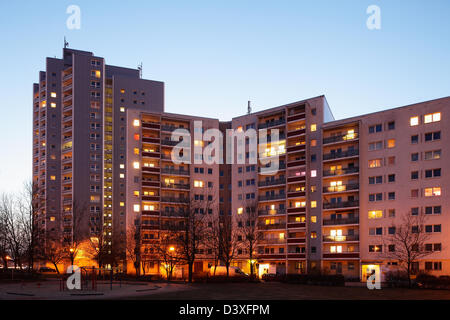 Berlin, Germany, prefabricated at dusk Stock Photo