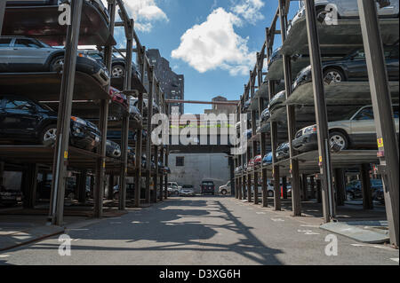 Vertical Parking lot in New York City Stock Photo