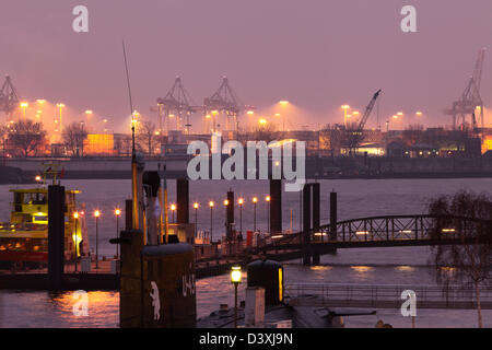 Hamburg, Germany, Tollerort container terminal in the Port of Hamburg Stock Photo