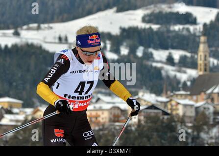 Germany's Miriam Goessner competes during the Women's 10 km Free Individual event at the Nordic Skiing World Championships in Val di Fiemme, Italy, 26 February 2013. Photo: Hendrik Schmidt/dpa Stock Photo