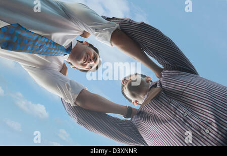 Two businessmen fighting to each other Stock Photo