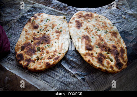 Close-up of Indian breads (Kulcha), Amritsar, Punjab, India Stock Photo
