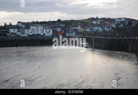 Mud in the harbour at low tide, Watchet, Somerset, England Stock Photo