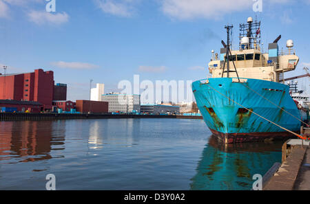 Offshore harbor in Esbjerg, Denmark Stock Photo