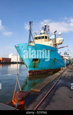 Offshore harbor in Esbjerg, Denmark Stock Photo