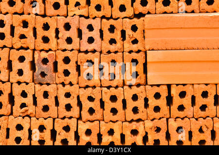 Stack of Red Bricks Stock Photo