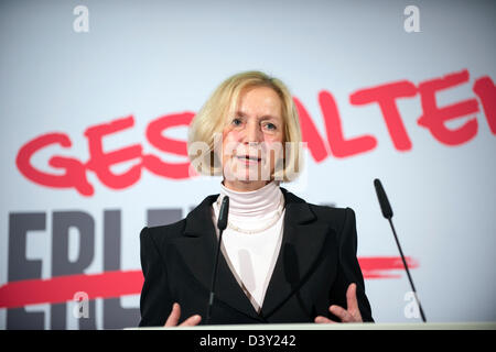February 26th 2013, Berlin – Germany. The newlt appointed Federal Minister for Education Johanna Wanka gives her 1st speech at the Natural History Museum about Science. Is the beginning of the year of science. Credit: Credit:  Gonçalo Silva/Alamy Live news.
