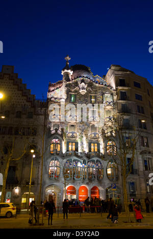 Casa Batlló by architect Antoni Gaudi in Barcelona, Spain, Europe Stock Photo