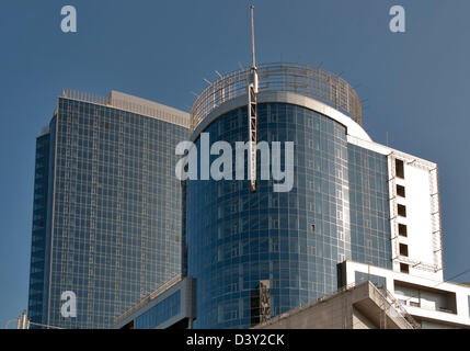 High modern skyscrapers on a background of the blue sky Stock Photo