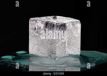 Ice cube - real ice (no Plastic) Stock Photo