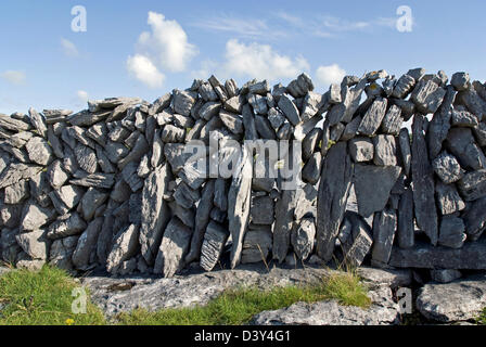 The Burren, Limestone Pavements, Dry Stone Walls, Co Clare Ireland Stock Photo