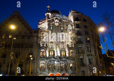 Casa Batlló by architect Antoni Gaudi in Barcelona, Spain, Europe Stock Photo