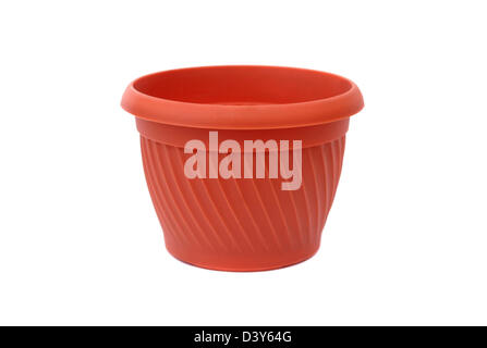Brown empty pot isolated on white Stock Photo
