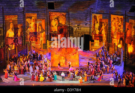 Carmen by Bizet, performance at Arena, Verona, Italy Stock Photo