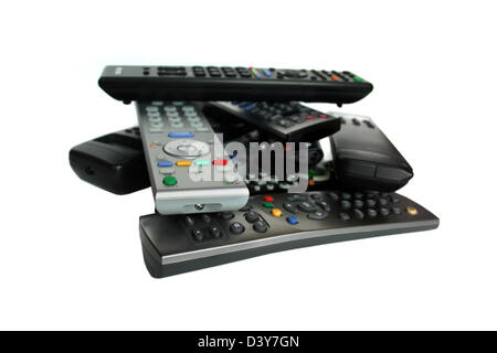 A lot of remote control devices Stock Photo