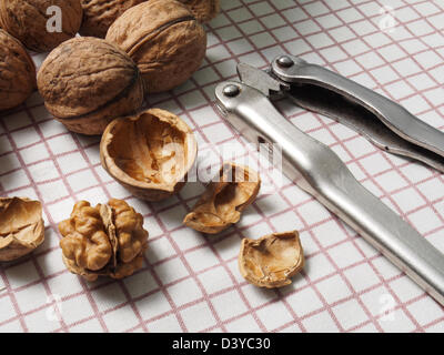 Walnuts and Nutcracker Stock Photo